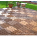 WPC tile decking are made from recycled hard wood fibres and recycled polyethylene, bonding agent, additives and tint